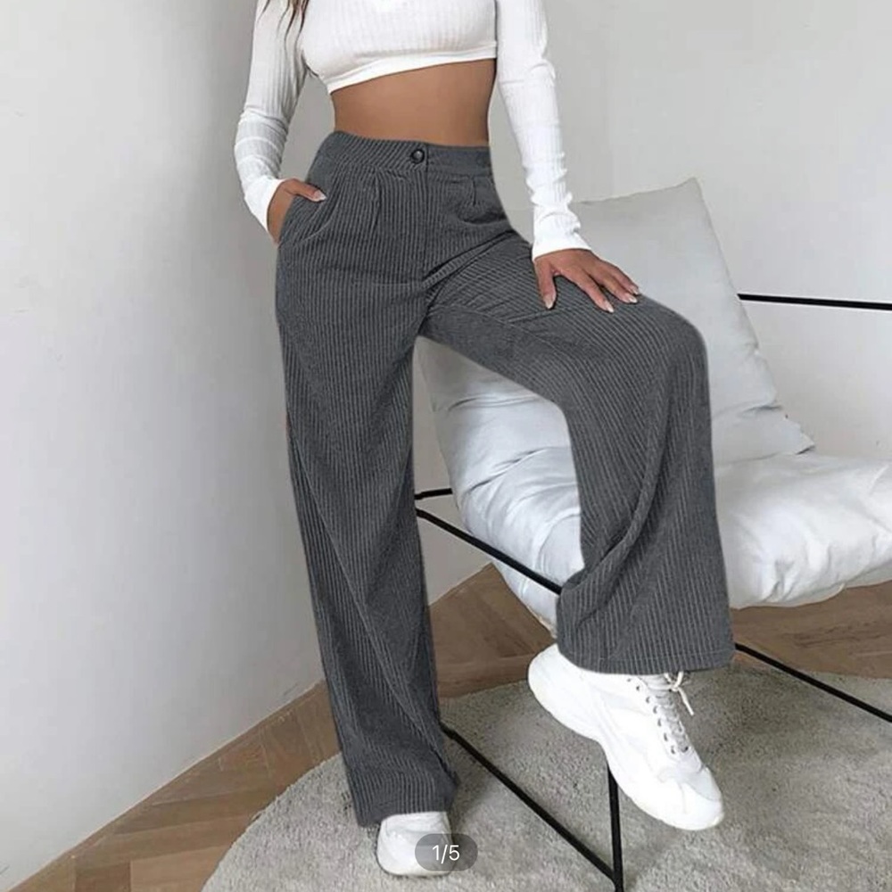 High Waist corduroy wide leg pants